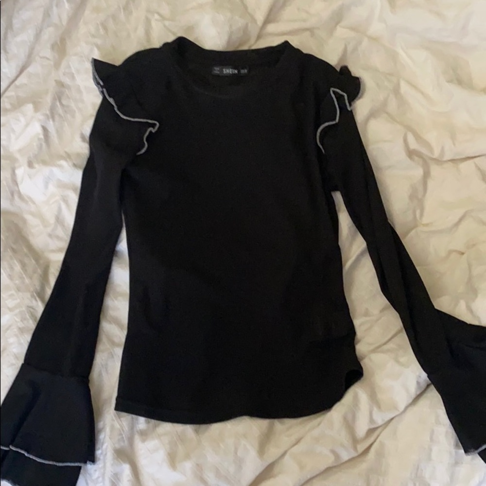 Semi-sheer Ruffle top